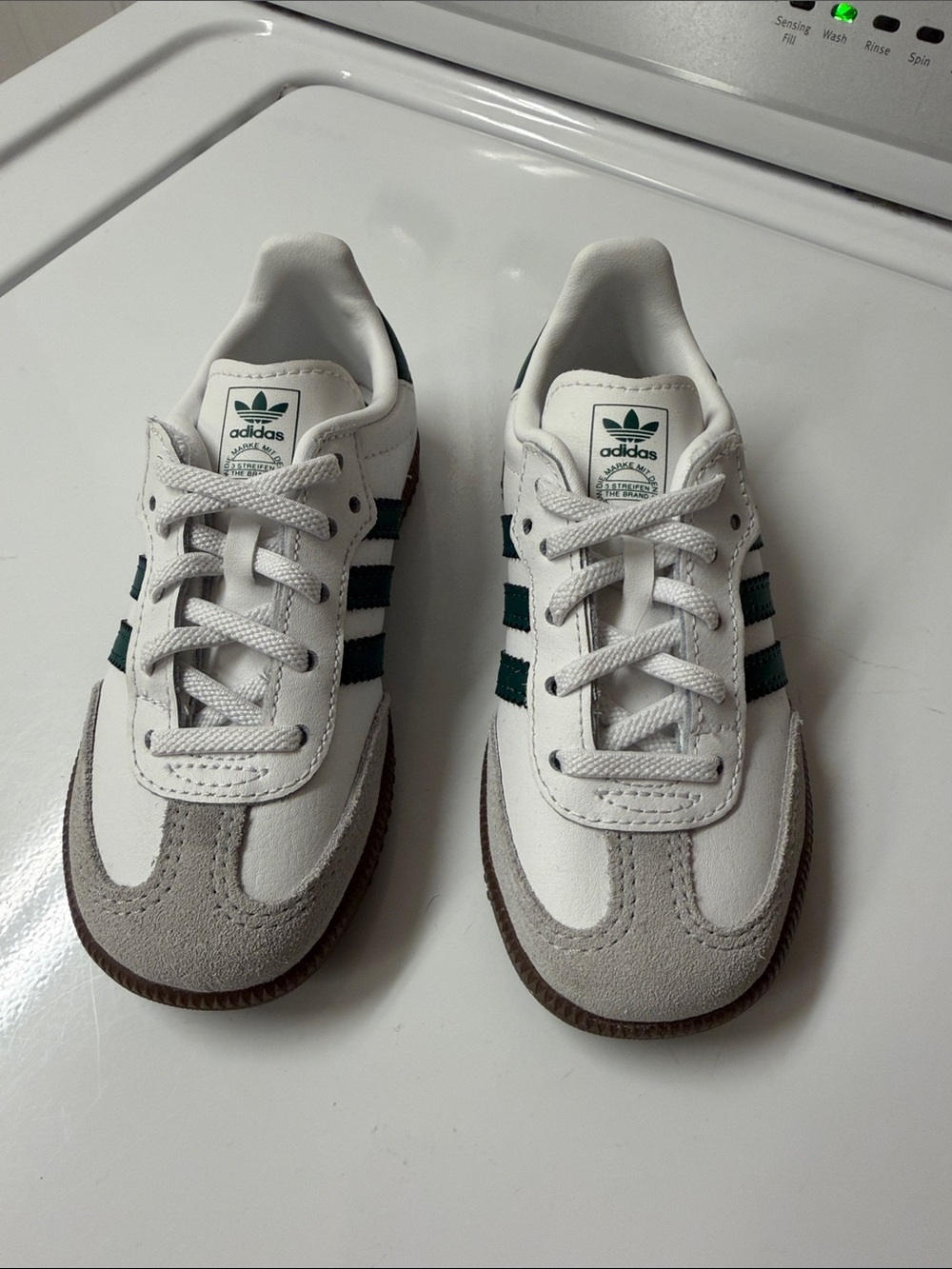 KIDS SAMBA OG COMFORT CLOSURE ELASTIC LACE SNEAKERS- GREEN/WHITE